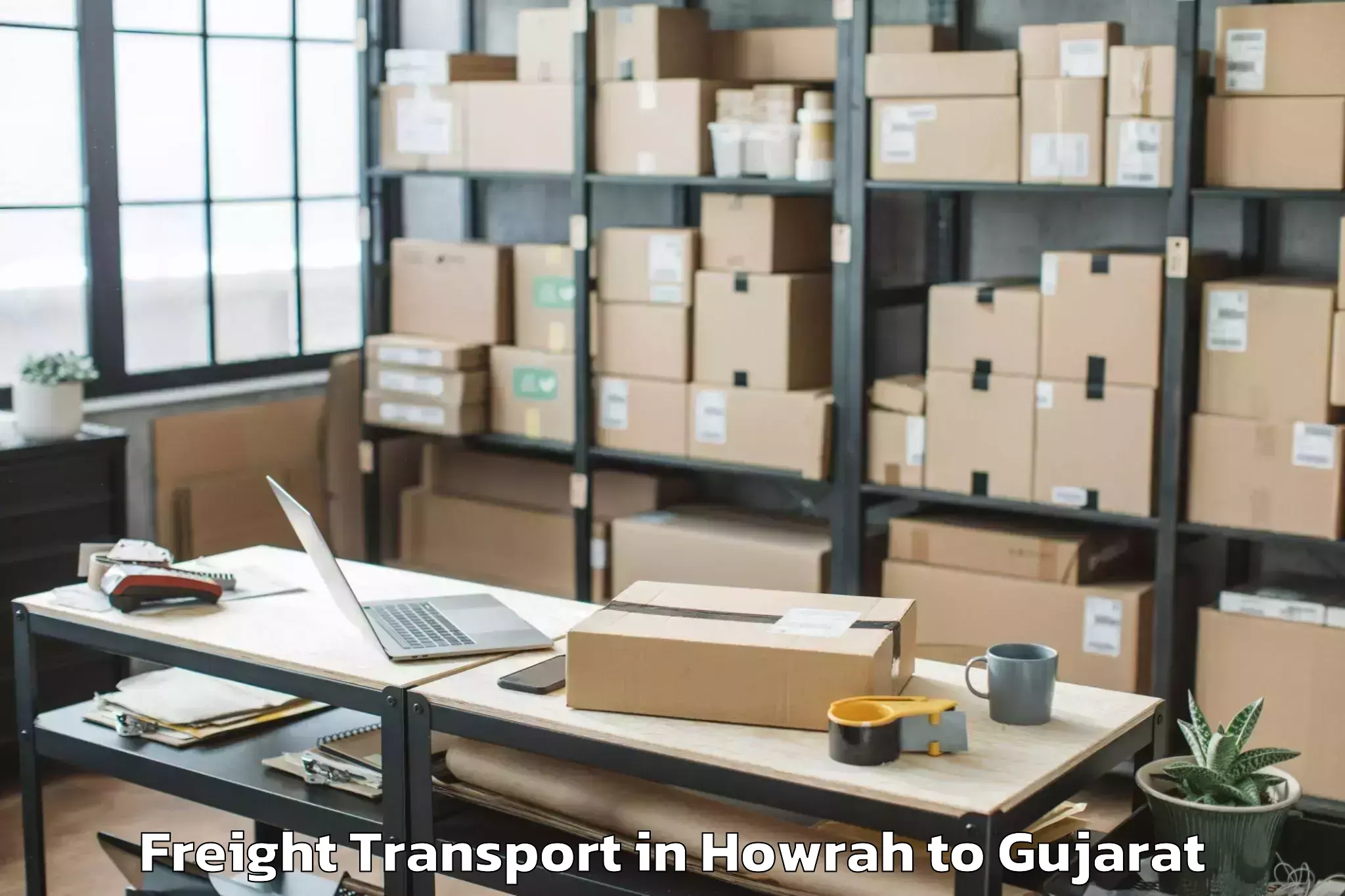 Book Howrah to Thasra Freight Transport Online